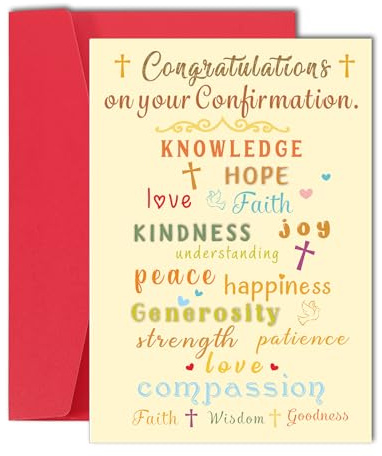 Confirmation Gifts for Teen Girls Boys, Confirmation Gifts for Teenage Boys, Chrismation Card for Girls Boy, Confirm Sponsor Gift, Catholic Present for Men, Granddaughter Grandson Baptism Affirmation
