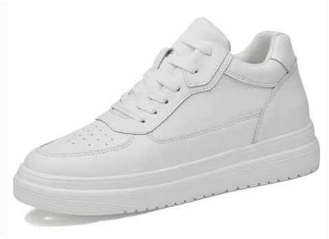 Argumub Elevate Shoes Herren 6/8/10cm, Schuhe Die Größer Machen Herren Atmungsaktiv rutschfest Unsichtbarkeit (10cm-Weiß, Erwachsene, Herren, 42, Numerisch, EU Schuhgrößensystem, M)