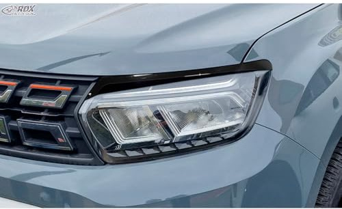 RDX Scheinwerferblenden passgenau | kompatibel mit Dacia Duster II 2018-2024 (ABS Glänzend Schwarz)