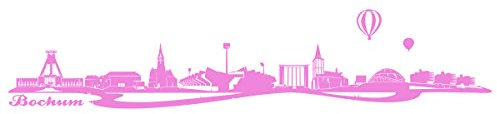 WANDKINGS Wandtattoo Skyline Bochum (mit Sehenswürdigkeiten und Wahrzeichen der Stadt) 115 x 23 cm Flieder - erhältlich in 33 Farben