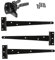 Merriway BH07086 Heavy Duty Wooden Garden Gate Hanging Kit, 3 x 12 inch Black Tee Hinges, Black Auto Close Latch & All Fixings