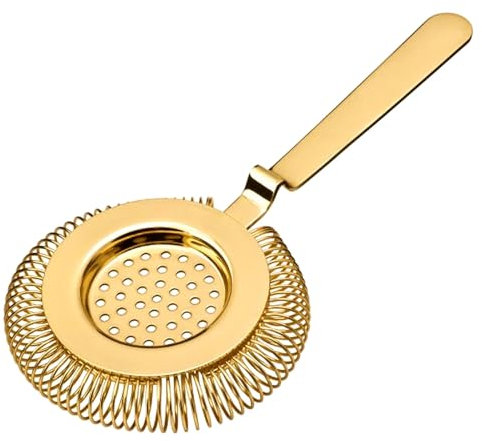 Passoire à Cocktail Professionnelle Or pour Shaker et Verre à Mélange, Acier Inoxydable 304, Encoche de Stabilité Intégrée, Accessoire Mixologie (4 Couleurs Disponibles)