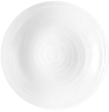 Seltmann Weiden Terra Suppenteller, 21 cm, Tiefer Essteller mit spiralförmigem Relief, Spülmaschinen- und mikrowellenfest, Porzellan, Weiß