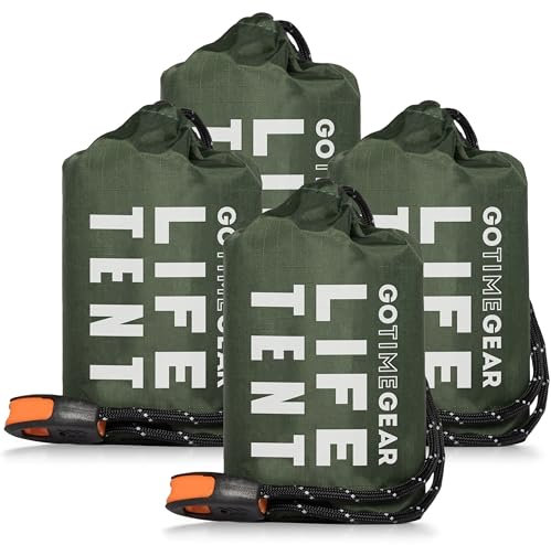 Go Time Gear Rescue Tent Emergency Survival Shelter - 2 Person Emergency Tent - Use as Survival Tent, Emergency Shelter, Tube Tent, Survival Plan - Includes Survival Whistle & Paracord