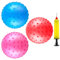Prasacco Lot de 3 balles à picots gonflables de 20 cm - Pour yoga, massage, stress - Avec pompe à air - Pour l'intérieur et l'extérieur - Pour la plage, l'aire de jeux, le jardin, la piscine (rouge,