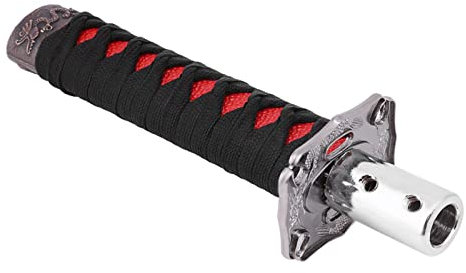 Palanca de Cambios de Coche con Espada Japonesa Universal, Palanca de Cambios con 4 Adaptadores, Cabezal de Cambio de Marchas Negro y Rojo/accesorios de Cambio de Marchas