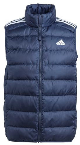 adidas Men's Essentials 3-Stripes Light Down Vest, Legend Ink, M