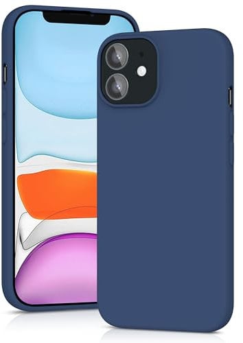 YATWIN Silicone Case for iPhone 11, Soft-Touch, Shockproof, DustProof, Antiskid Full Body Armour Phone Cover for Apple iPhone 11 - Dark Blue