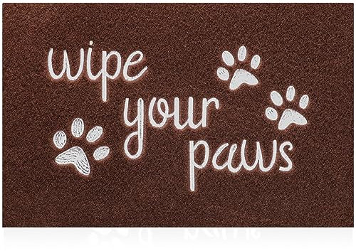 HLFMVWE Welcome Door Mats for Entrance Funny Door Mat Wipe Your Paws Floor Mat, Welcome Mats for Front Door Non Slip Backing Rubber Mat for Outside Dog Doormat