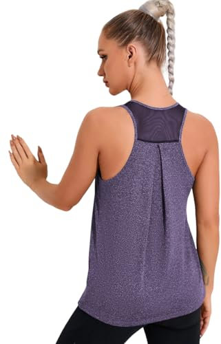 Weardear Tanktops Damen Sport Ärmellos Yoga Shirts Racerback Mesh Zurück Sport Weste Fitness Studio Running S-XXL