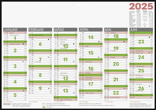 BRUNNEN Tafelkalender 2025 | A4 quer