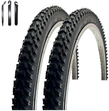 2 x VEE Rubber V158 26 Fahrradreifen Schwarz 50-559 (26 x 1.95) inkl. Reifenheber