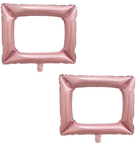Rumyve 2pcs Inflatable Rose Gold Selfie Frame, Photo Booth Props, Party Decoration