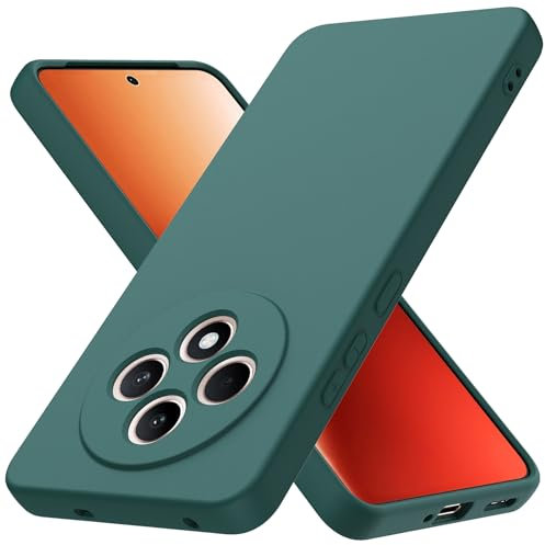 Byvuwiay Cover per Oppo Reno 12F / Reno 12 FS 5G, Morbida Silicone Liquida TPU Protettivo Ultra Slim Custodia Antiurto, Custodia Compatibile con Oppo Reno 12F / Reno 12 FS 5G - Verde Scuro