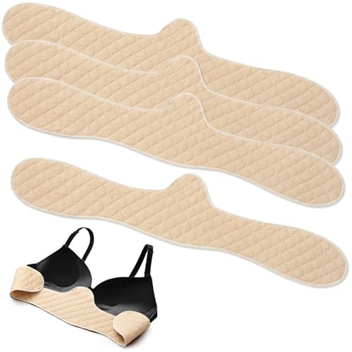 Boyiee 4 Wiederverwendbare Baumwolle BH Einlagen Unter Brust Schweißabsorbierende Pads BH Schweißeinlagen Frau