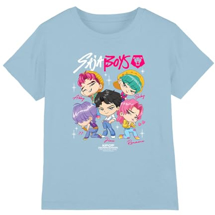 Kpop Demon Hunters Unisex Kids Kpop Demon Hunters - Saja Boys Chibi Poster Kids T Shirt T-Shirt (Pack of 1)