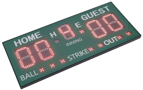aqxreight Elektronische Baseball-Anzeigetafel mit Fernbedienung, 5-stelliges LED-Display für Klare Sicht, Digitaler Softball- und Basketball-Ergebnisanzeiger für Spiele Im Innen- und Außenbereich