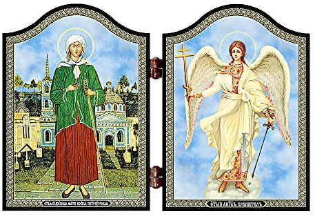 NKlaus 1413 Xenia von St. Petesburg & Schutzengel Ikone Ksenija Peterburgskaja i Angel