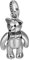 ForFox Vintage 925 Sterling Silber Teddybär Anhänger Beweglicher Teddy Bär Anhänger für Herren Damen 30mm