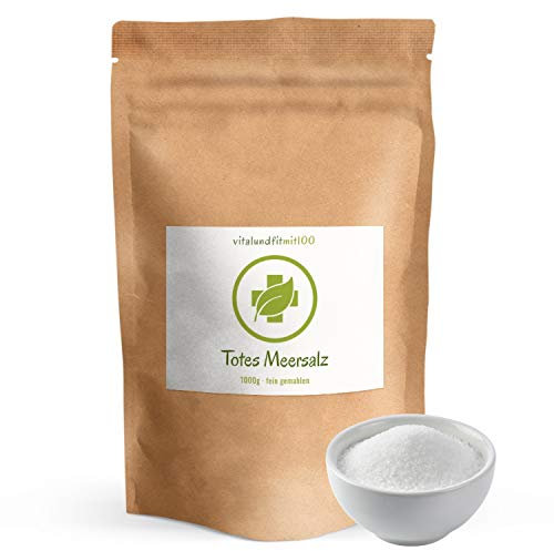Totes Meer Salz - 1000 g - fein gemahlen - Spitzenqualität - 100% naturreines Salz aus dem Toten Meer aus Israel - vegan - frei von künstlichen Zusatzstoffen