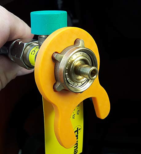 Gasschlüssel für Terrassenheizer, Gasheizer, Gaskanone, Heizstrahler, Gasgrill, Wohnmobil, Caravan, Camping, Druckminderer, Druckregler (Überwurfmutter 5-Flügel, Orange, 1)