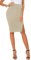Damen Business Solide Hohe Taille Bleistiftrock Seitenschlitz Dehnbar Bodycon Midirock Knielang (M, Kamel)