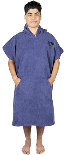COR Surf Handtuch Poncho für Erwachsene - Weicher, schnell trocknender Bade Poncho aus Mikrofaser, Kapuzenhandtuch mit Taschen, leicht und farbecht, erhältlich in verschiedenen Farben, Kobaltblau, M