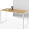 Zinus Jennifer 140x61x74 cm - Metal and wood modern study desk - Home office computer table - Natural Brown and White