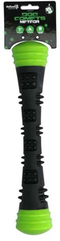Dog Comets Meteor Wurfstock - 32 cm - Hundespielzeug - Apportierspielzeug - Wasserfest - Zahnen - L - Interaktives Hundespielzeug - Gummi - Grün