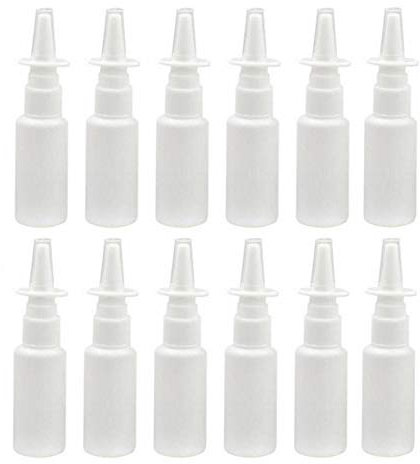 12 15ml botellas de pulverización rellenables de plástico para la nariz y la nariz con bomba nasal para aceites esenciales, uso médico, aplicaciones de lavado