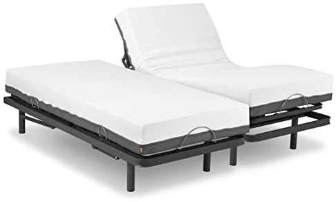 Ferlex Pack Cama articulada de Matrimonio Erwin Doble Individual | Colchón viscoelástico Elion | Mando Inalámbrico (140x200)