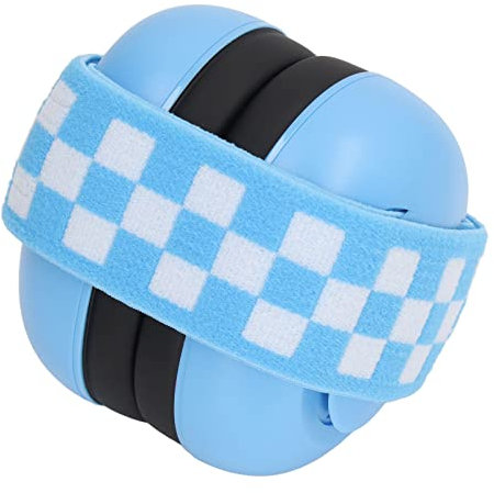 SUNGOOYUE Cuffie Antirumore per Neonati, Cuffie per la Protezione delle Orecchie con Imbottitura Morbida per Bambini con Fascia Elastica (Blu)