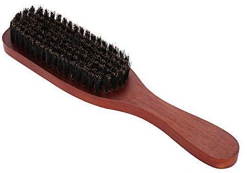 Wildschweinborsten-Haarbürste, Bartbürste für Männer, Fördert das Bartwachstum, Schnurrbartbürste, Funktioniert mit Bartbalsamen und Bartölen, 21 Cm