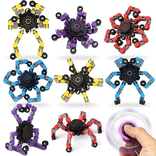 10PCS Roboter Fidget Spinner Spielzeug für Kinder Erwachsene, DIY Verformbare Fingerspitze Gyro Hand Finger Spinning Schreibtisch Spielzeug, Geburtstag Geschenk Klassenzimmer Preise Party Gunst