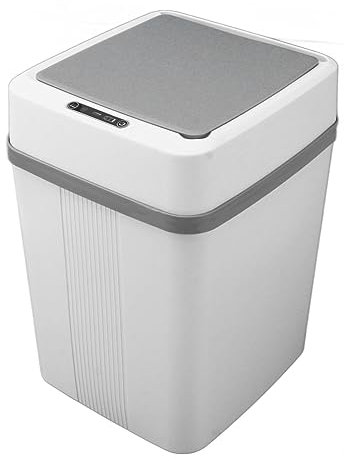 Fockety Poubelle de Salle de Bain avec Couvercle, 12L Poubelle Intelligente avec détecteur de Mouvement Automatique, Poubelle sans étanche pour la Chambre, la Salle de Bain