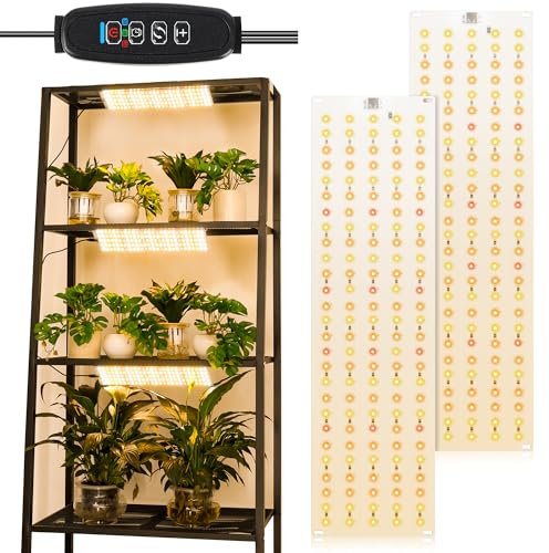 Johyzmpun Pflanzenlampe Led Vollspektrum, Pflanzenlicht, Pflanzenleuchte 270 Leds Led Grow Lampe, Tageslichtlampe Für Pflanzen, 9 Stufern Dimmbar Pflanzenlampen, 3/9/12 Stunden Timer, 2 Pcs