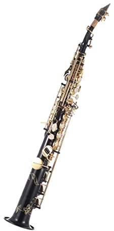 COMETX Soprano Sax Brass Straight Soprano Sax Saxophone Bb B Flat Woodwind Instrument Natural Shell Key Carve Pattern with Carrying Case Gloves Cleaning Cloth Straps Cleaning Rod
