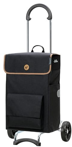 Andersen Einkaufstrolley - klappbar - 56 Liter - mit Kühlfach - belastbar 40 kg - Stahlgestell - Trolley - Rad Ø 15 cm - Scala Shopper Solva schwarz