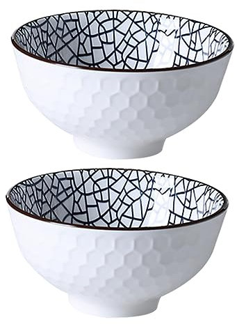 BGFYUSF 4 Pcs Cracked Ceramic Bowl Ramen Kit Bowl Ceramic Cereal Bowls Ceramic Pasta Bowl Ladybug Bike Bell Flatware Cracked Style Ceramic Bowl Gift Ceramics