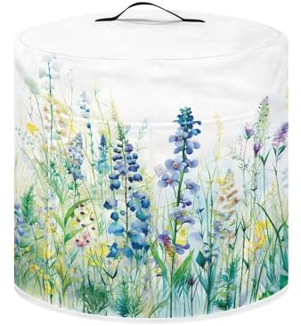 Tutolipy Watercolor Floral Air Fryer Cover Dust Cover Kitchen Appliance Dust Cover with Pocket and Top Handle 6 Quart, M
