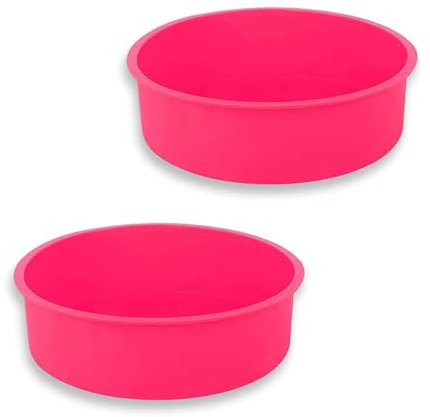 UEPOA Molde Redondo de Silicona, 2 Unidades de 20 cm, Antiadherente para Tartas de Frutas, Capas, Pasteles y Panes