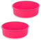 UEPOA Silikon Backform Rund, 2 Stück Kuchenform 20 cm Runde Antihaft Backformen Obstkuchenform aus Silikon Silikonform Backen Springform für Schichtkuchen, Kuchen und Brote (Rot)