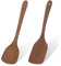 Trendecor Pfannenwender Olive 2 Stück 30cm Pfannenwender Holz ，Küchenhelfer mit einzigartiger Maserung für Pfanne, Kochutensilien und Wok Holzwender