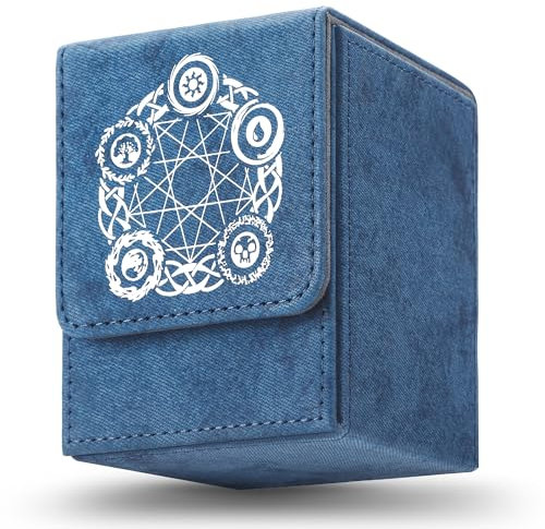 Deoyibu Deck Box für MTG Karten, Deck Box 100 für dem Magic Commander TCG, PU und Magnetisches Design Kartenbox, Sammelkarten Box Kompatibel mit Trading Card Games, Yugioh Karten etc. Blau