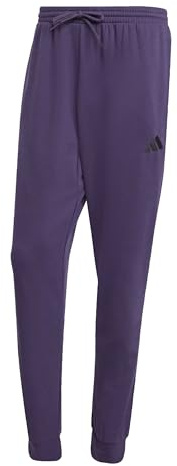 adidas Men's Essentials FEELCOZY Fleece Pant, Aurora Plum/Black, L Tall