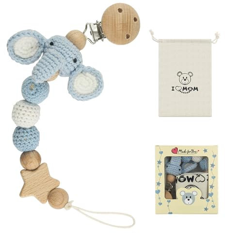 Dummy Clip with Storage Bag Boys One Piece Pacifier Clips for Baby Keep Pacifier Clean Dummy Holder Soother Chains Pacifier Holder Clips Suitable for Most Types of Pacifiers or Teething Clips