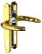 GANZTECH 1 Set PVD Gold UPVC 304 Stainless Steel Door Handle, 92mm PZ (Centres), Backplate 243mm, 210mm Screw to Screw, PVD Gold Replacement PVC Door Handle