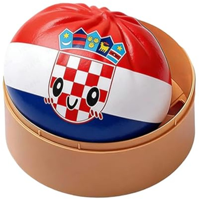 Knödel-Spielzeug, Bunte Quetschteig-Brötchen-Handbälle – realistische niedliche Nationalflagge weich | Für Fußballfans, Kinder, Teenager, Erwachsene, Reisen, Zuhause, Schule