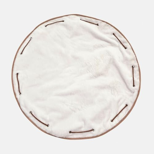 Loberon Haustiermatte Marnja, Taupe/weiß | für Innen und Außen - Decke und Tragebeutel in Einem - Ruheplatz - Hundedecke - Haustierkollektion - Baumwolle - Polyester