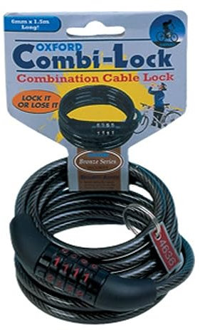 Oxford OF210 Combination Cable Lock, Bronze, Set of 4 Pieces